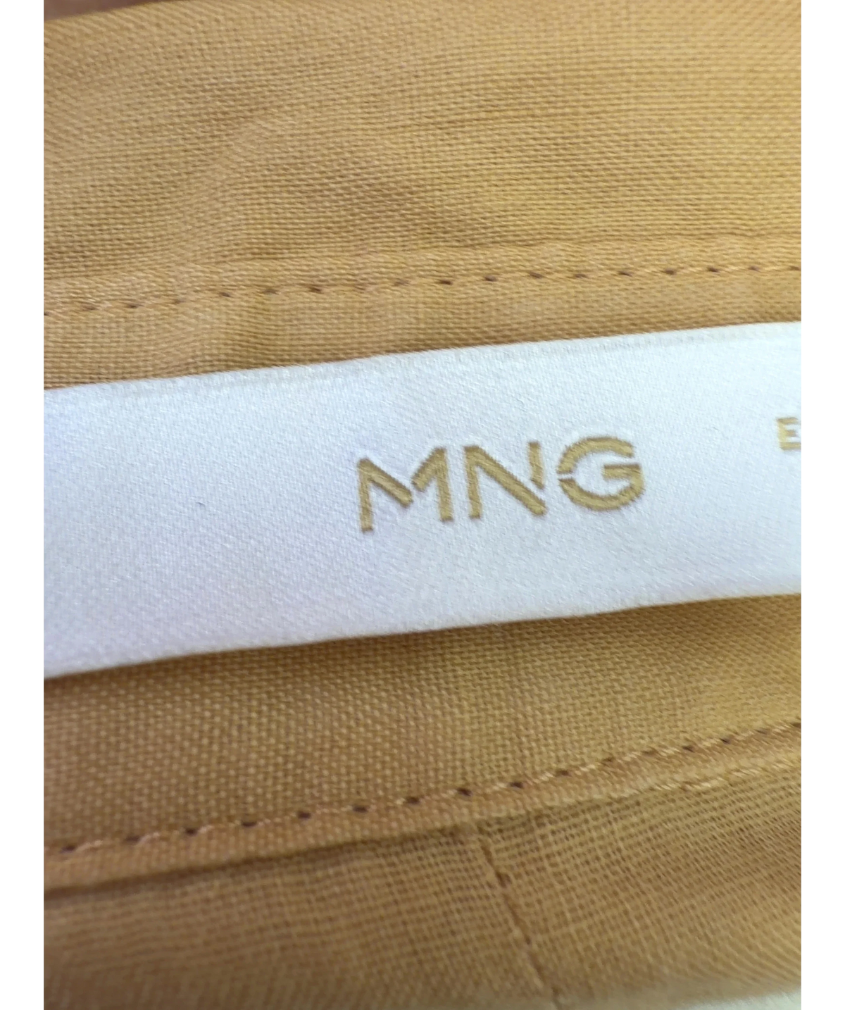 MANGO Yellow relax-fit yellow shirt, size UK L — detail