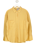MANGO Yellow relax-fit yellow shirt, size UK L — front