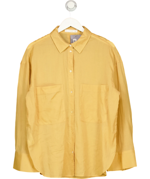 Mango Relax-Fit Yellow Ramie Shirt UK L