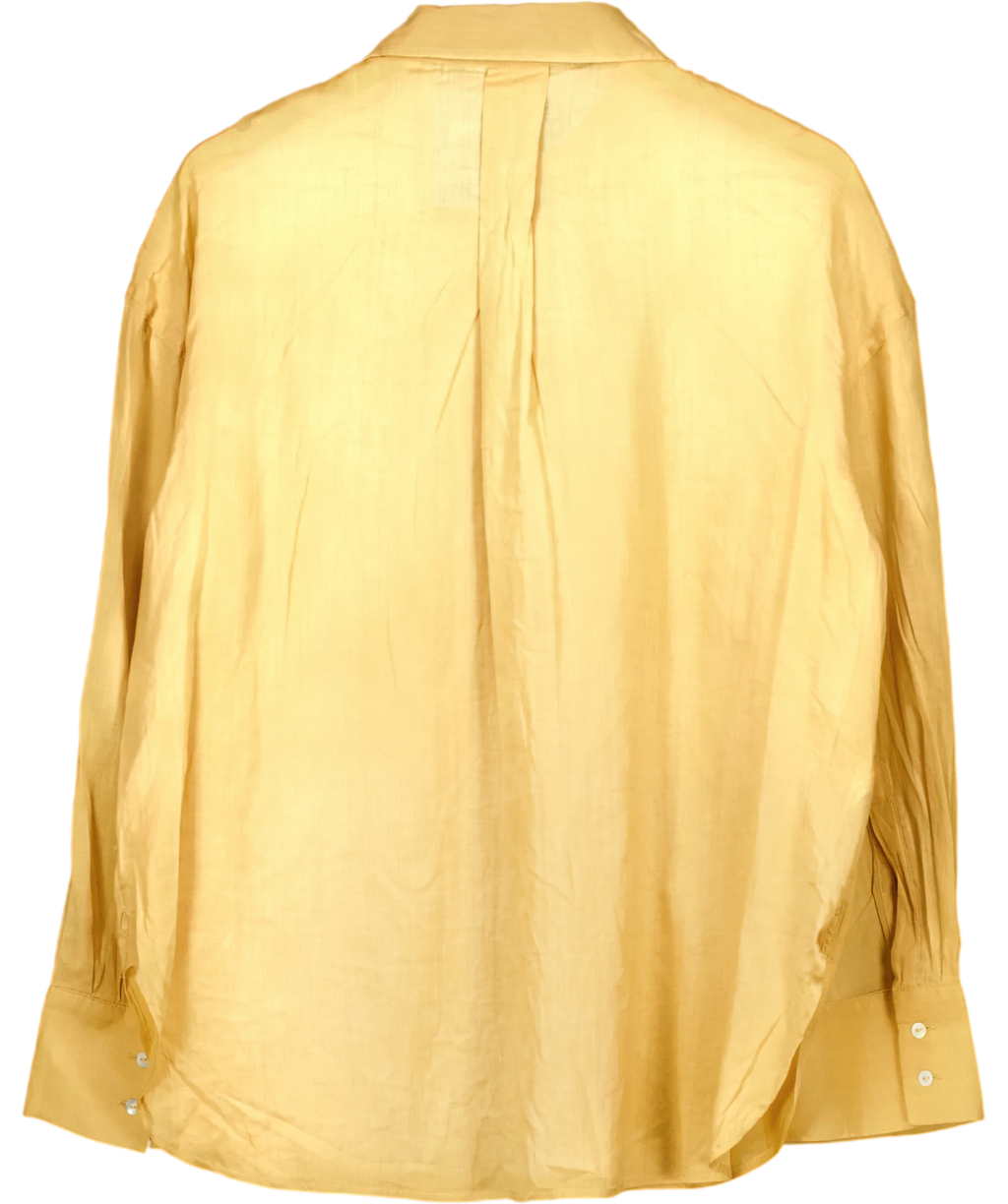 MANGO Yellow relax-fit yellow shirt, size UK L — back
