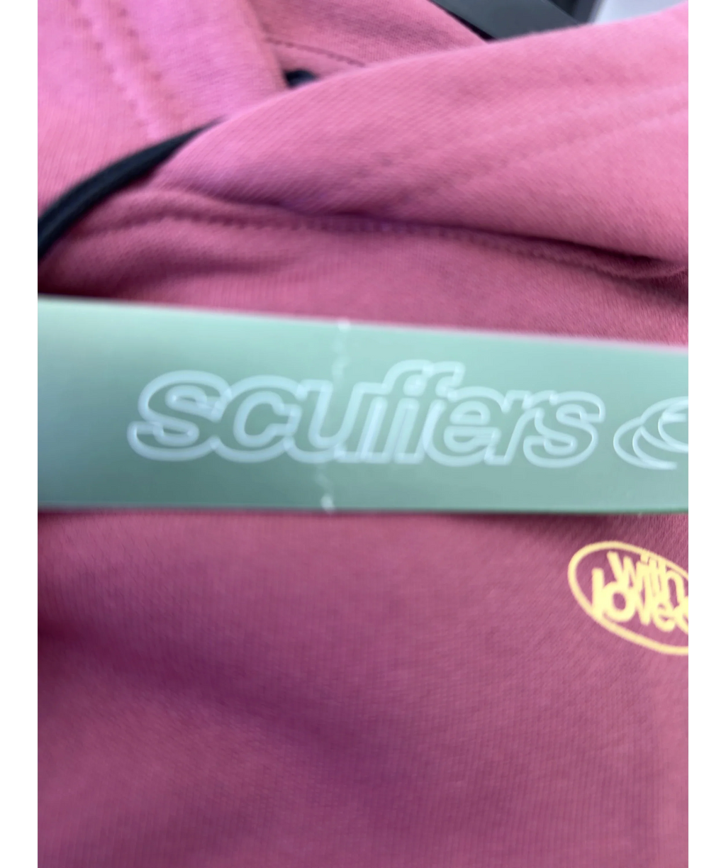 SCUFFERS Pink Burgundy Hoodie, size UK S — detail