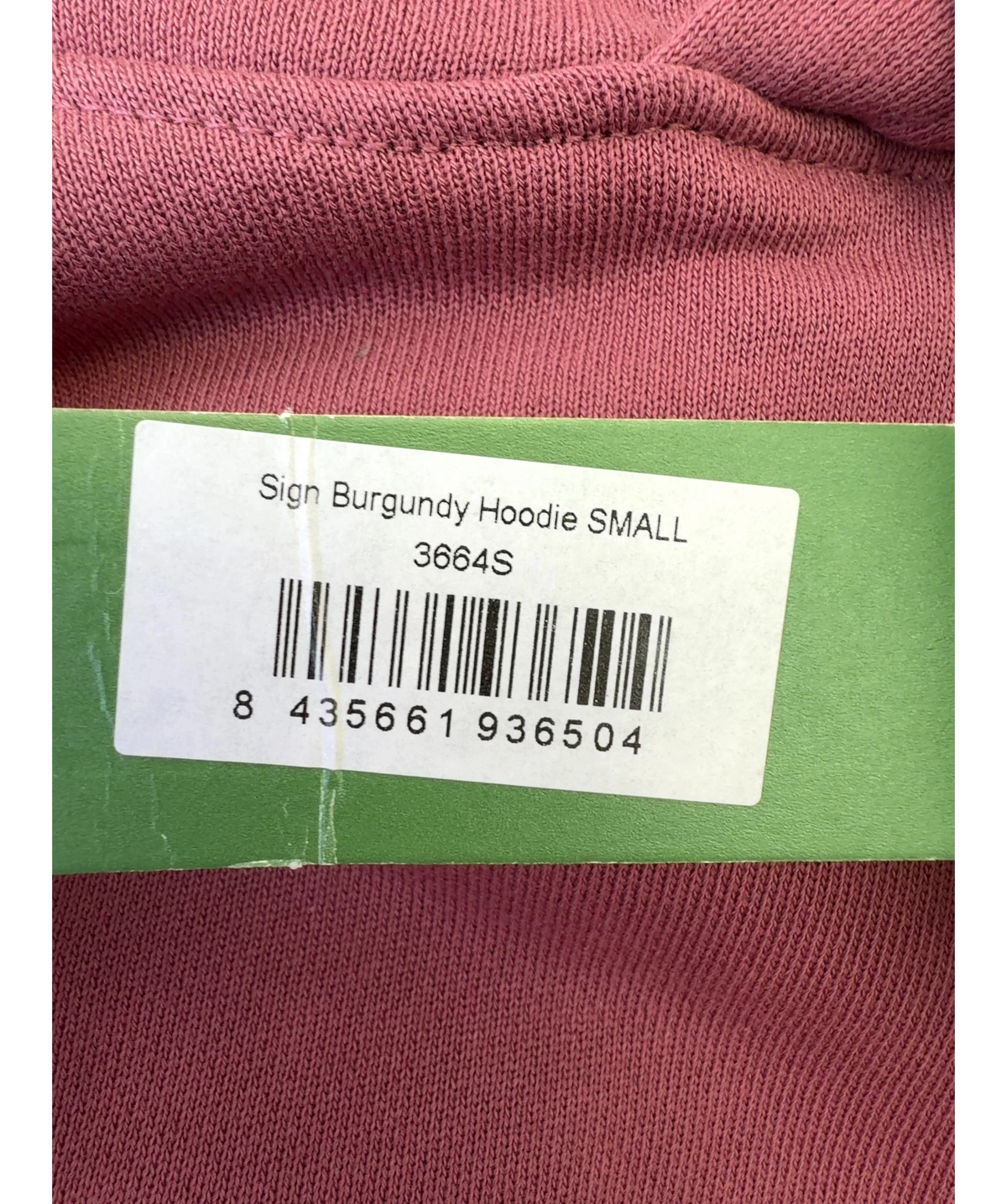 SCUFFERS Pink Burgundy Hoodie, size UK S — care label