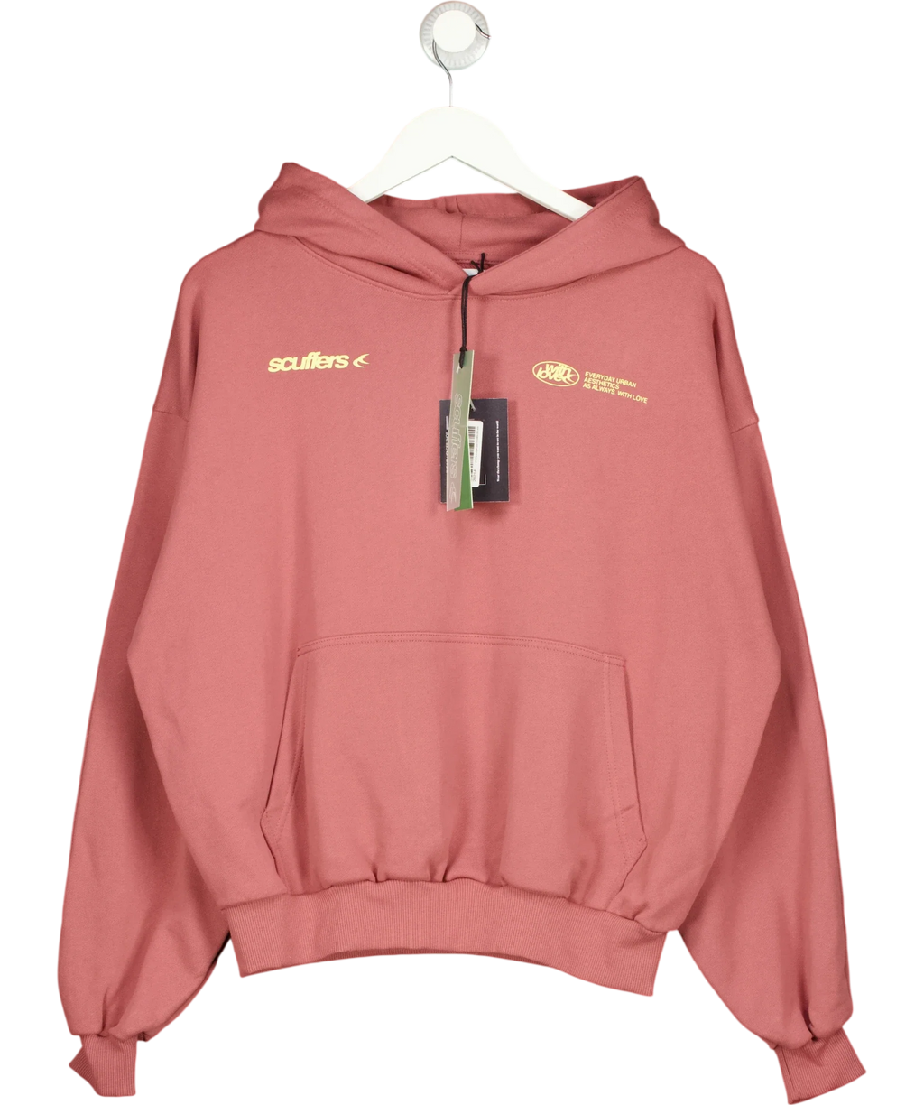 SCUFFERS Pink Burgundy Hoodie, size UK S — front