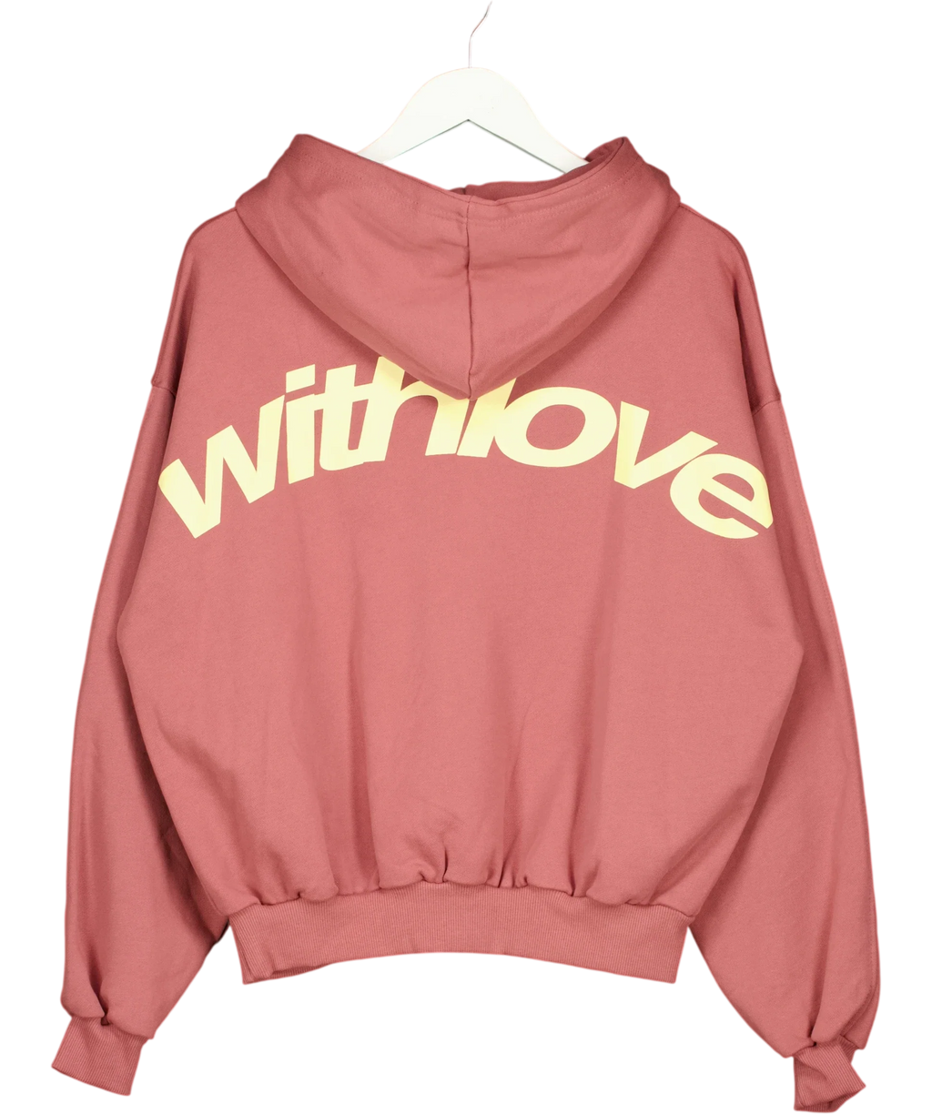SCUFFERS Pink Burgundy Hoodie, size UK S — back