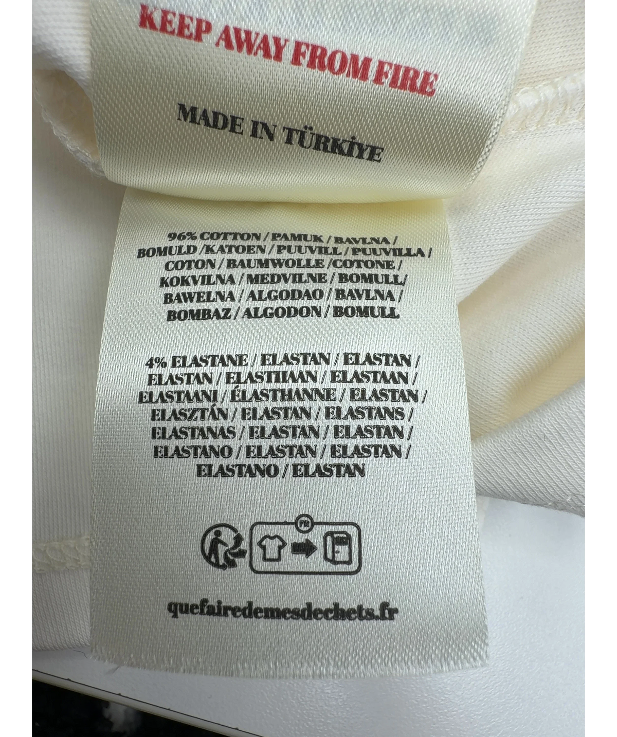The Couture Club Cream Shoulder Pad T-Shirt, size UK 10 — label