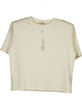 The Couture Club Cream Shoulder Pad T-Shirt, size UK 10 — front