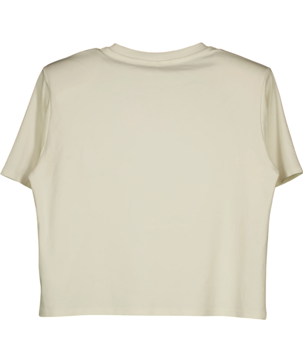 The Couture Club Cream Shoulder Pad T-Shirt, size UK 10 — back