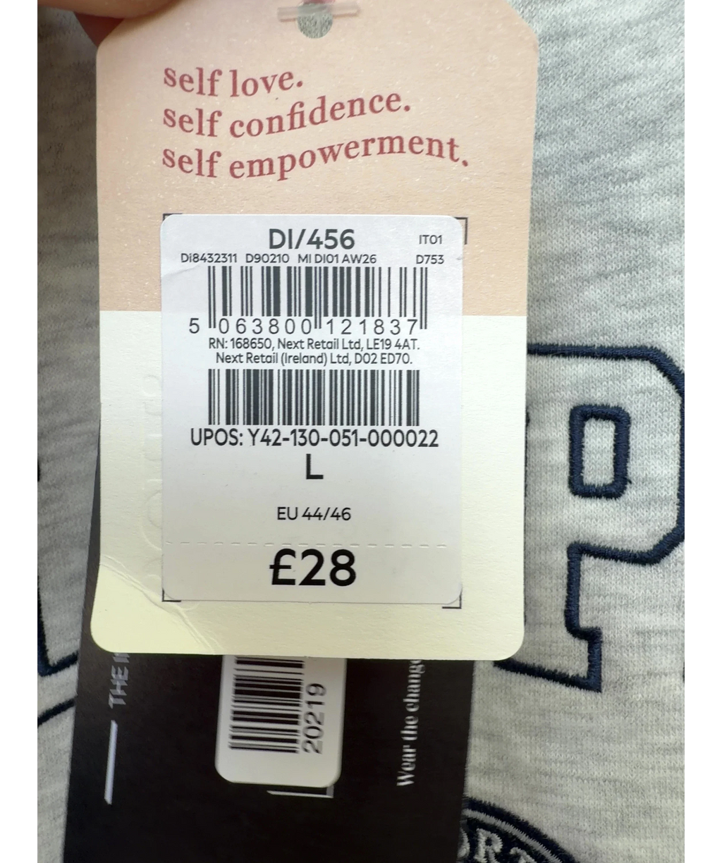 self. Grey Colour, size UK L — care label