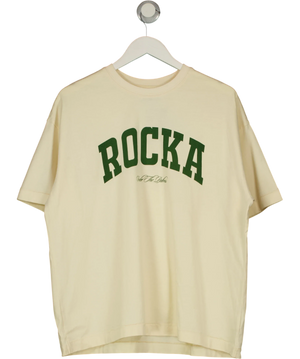 Ru & Rocka Cream Logo T-Shirt UK S