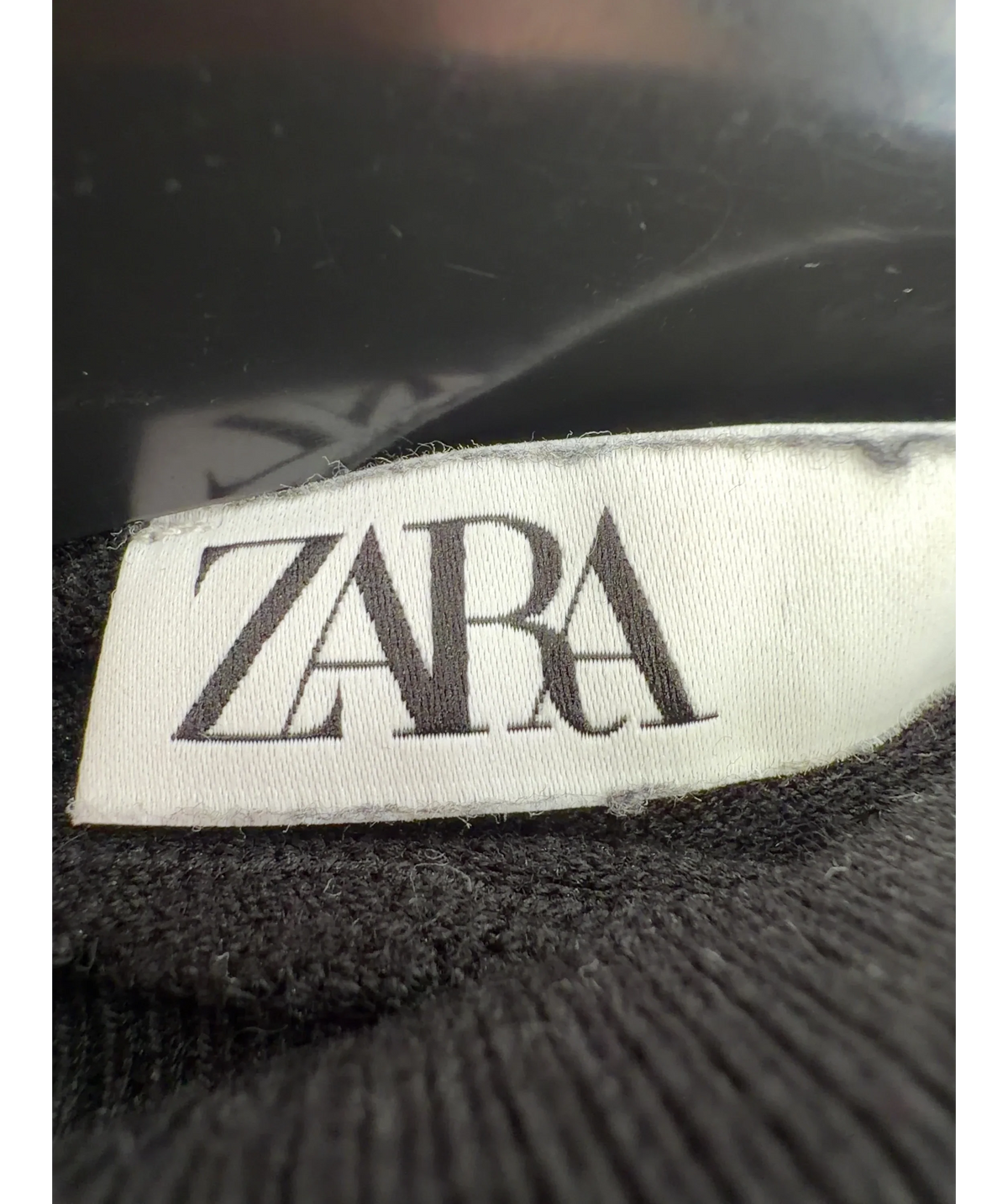 ZARA Black Black Turtleneck Sweater, size UK M — detail