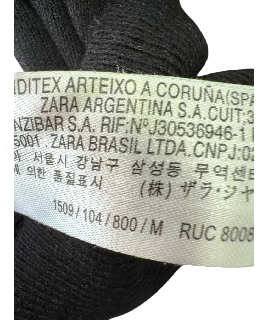 ZARA Black Black Turtleneck Sweater, size UK M — fabric detail