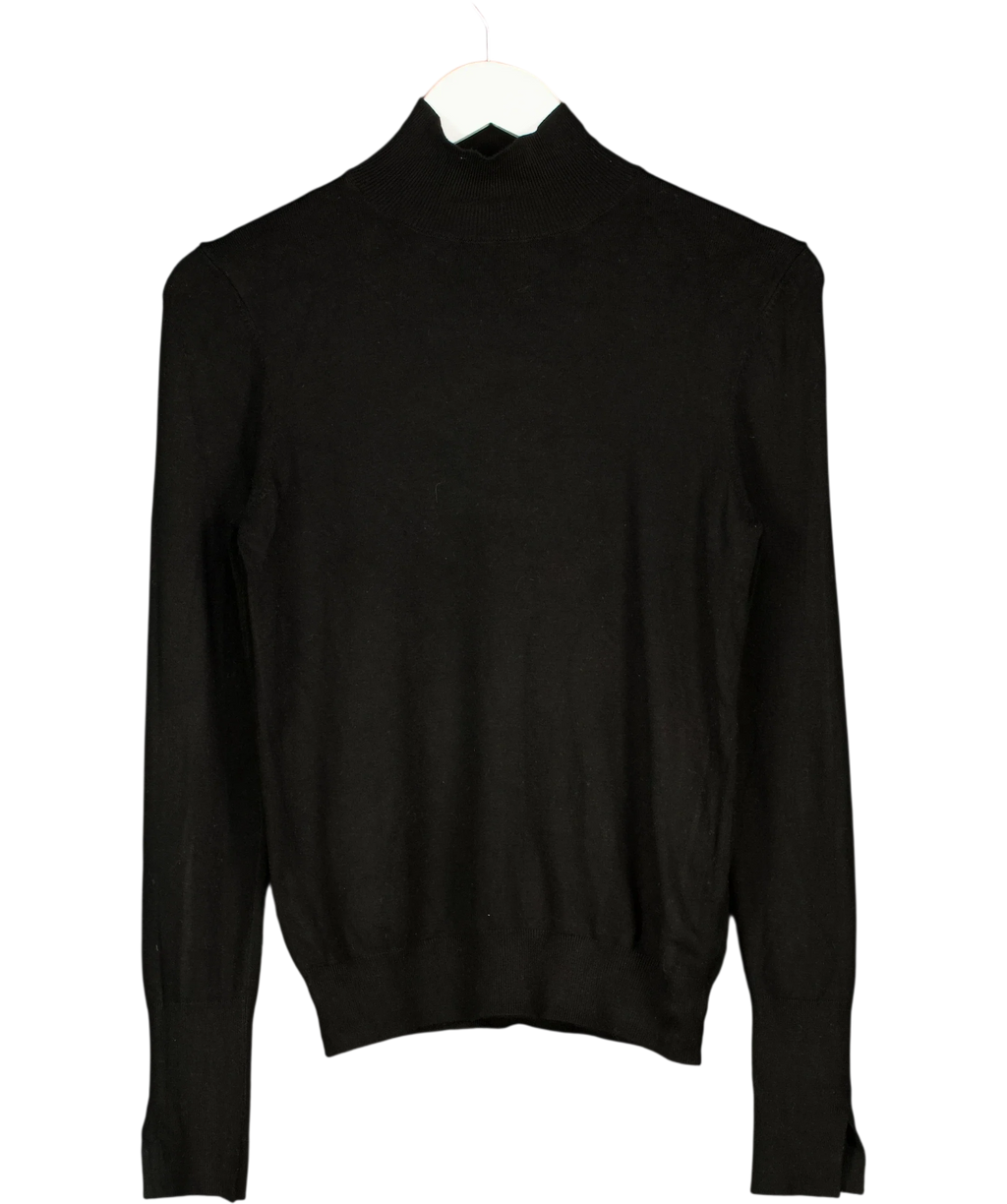 ZARA Black Black Turtleneck Sweater, size UK M — front
