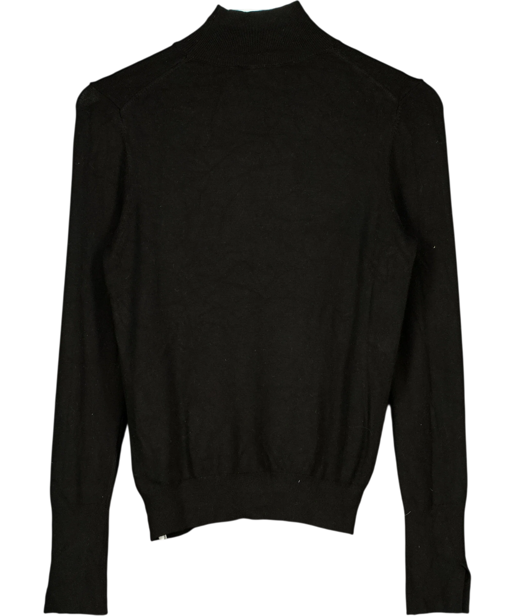 ZARA Black Black Turtleneck Sweater, size UK M — back