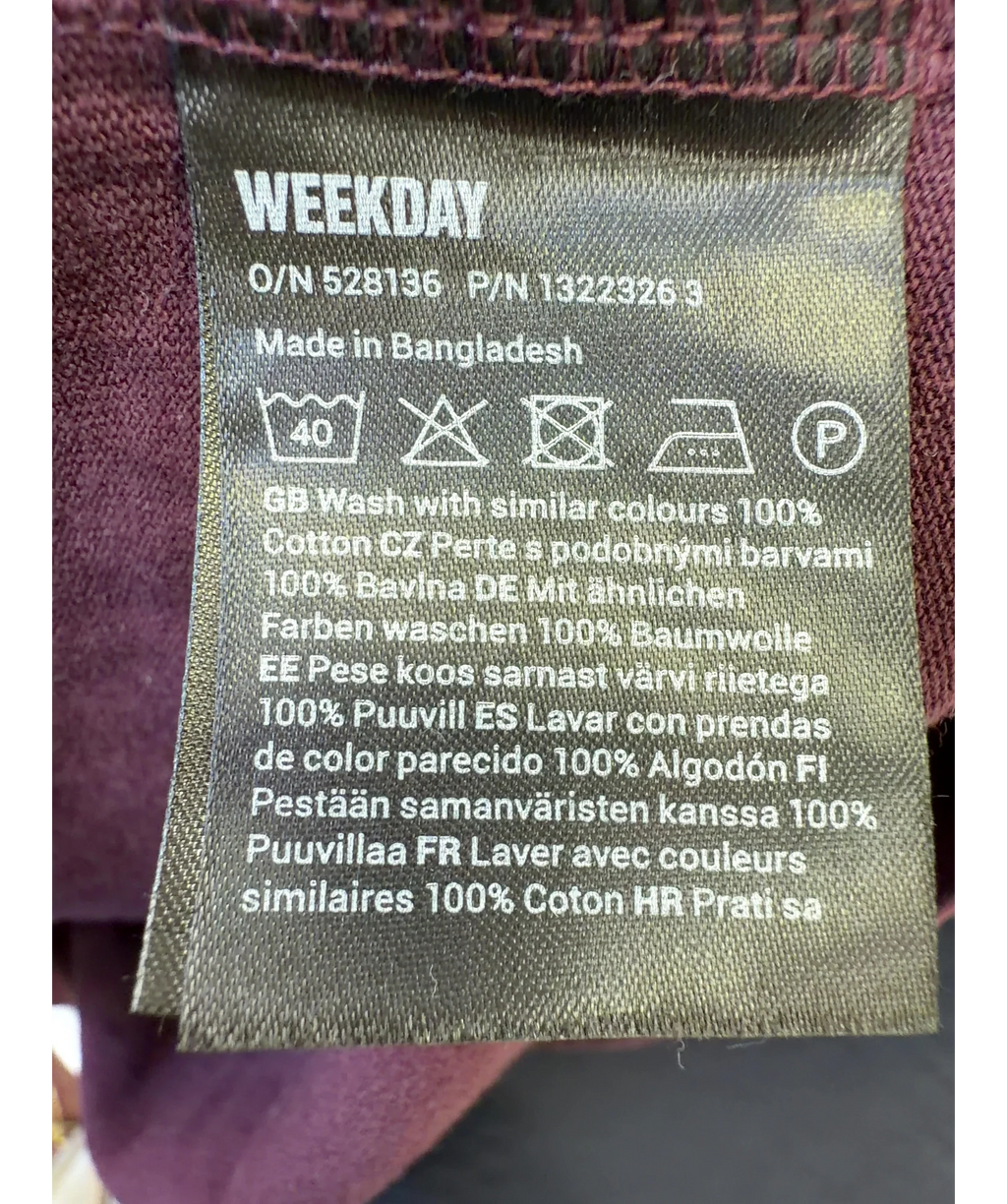 Weekday maroon Colour, size UK S — label