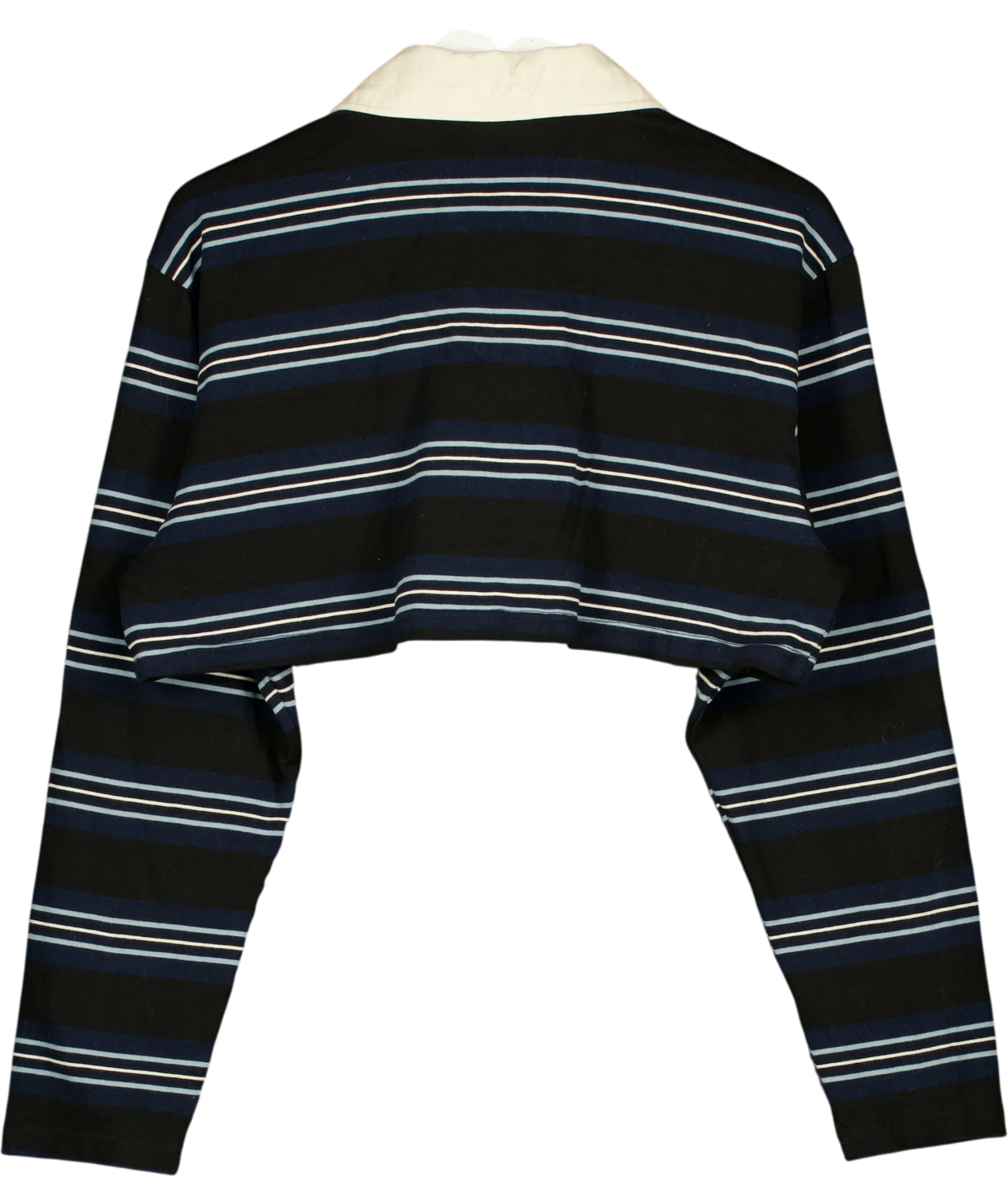 Ru & Rocka Blue cropped striped top, size UK XS — back