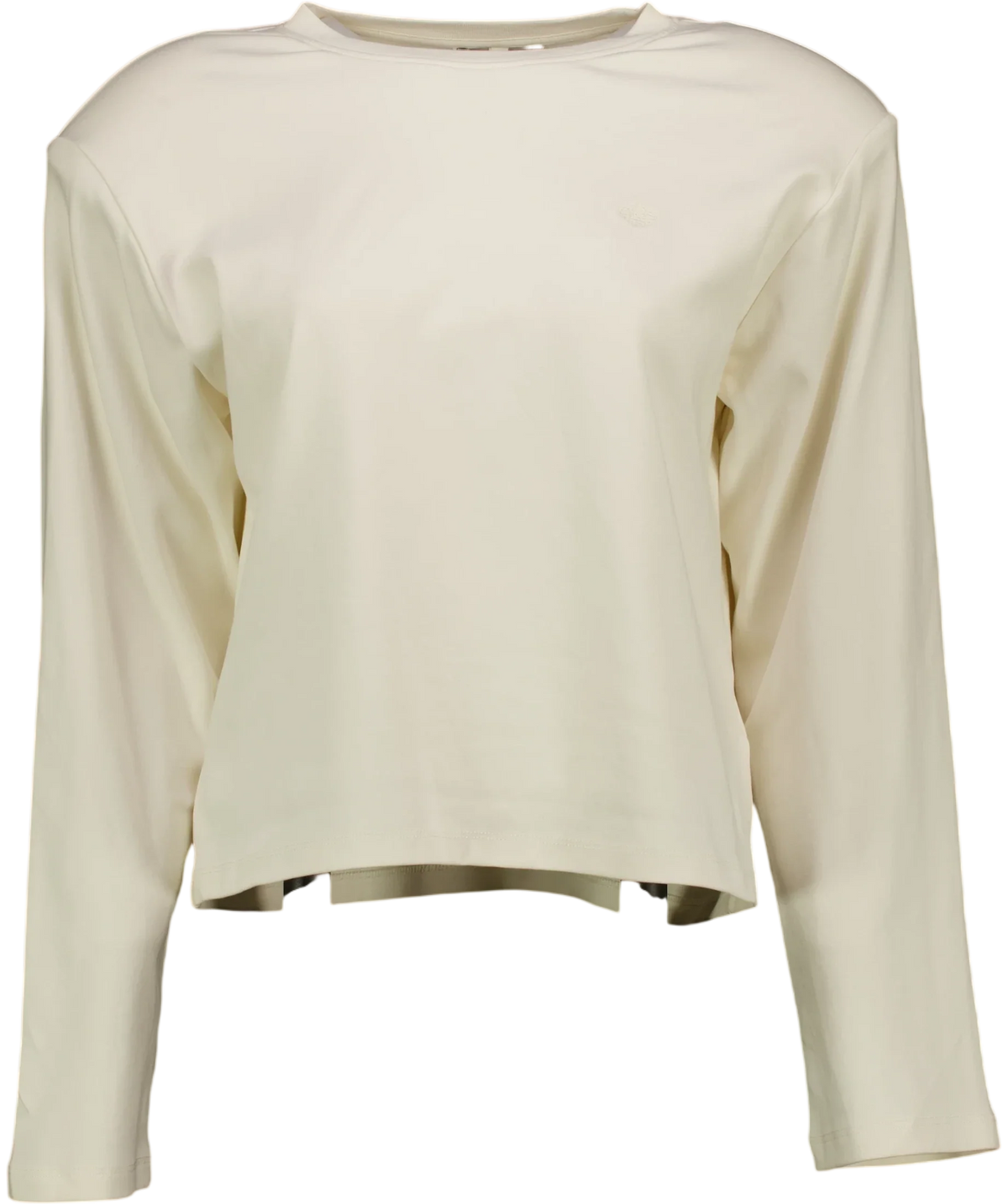 The Couture Club Cream Shoulder Pad Long Sleeve T-Shirt, size UK 8 — front