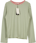 ZARA Green Striped Long Sleeve T-Shirt, size UK L — front