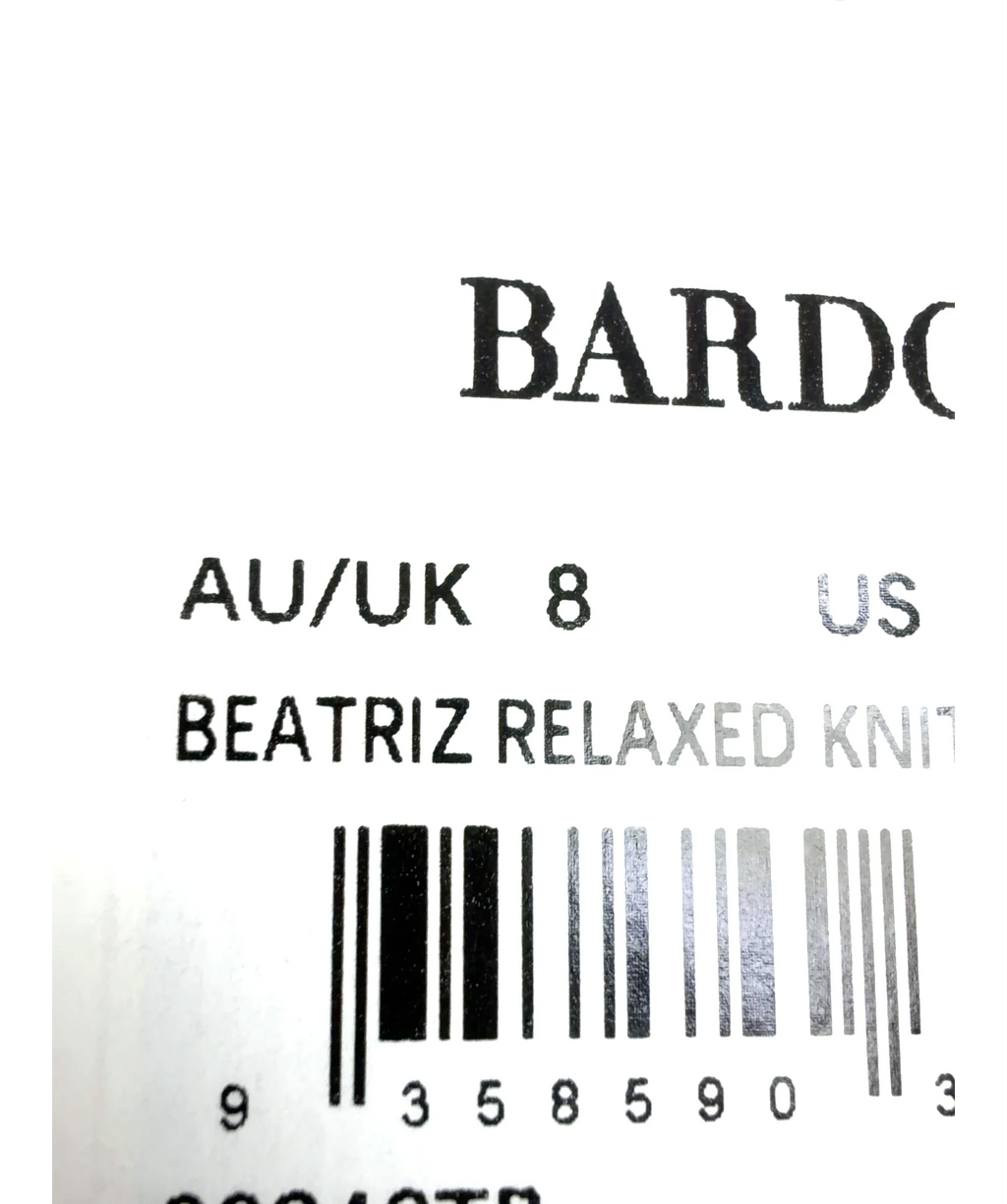 Bardot Cream Beatriz Relaxed Knit Top, size UK 8 — care label