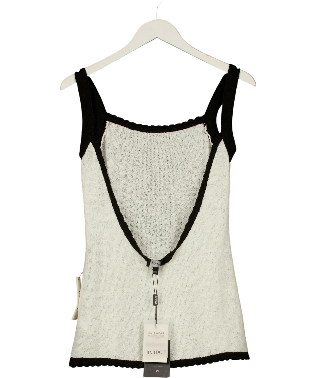 Bardot Cream Beatriz Relaxed Knit Top, size UK 8 — back