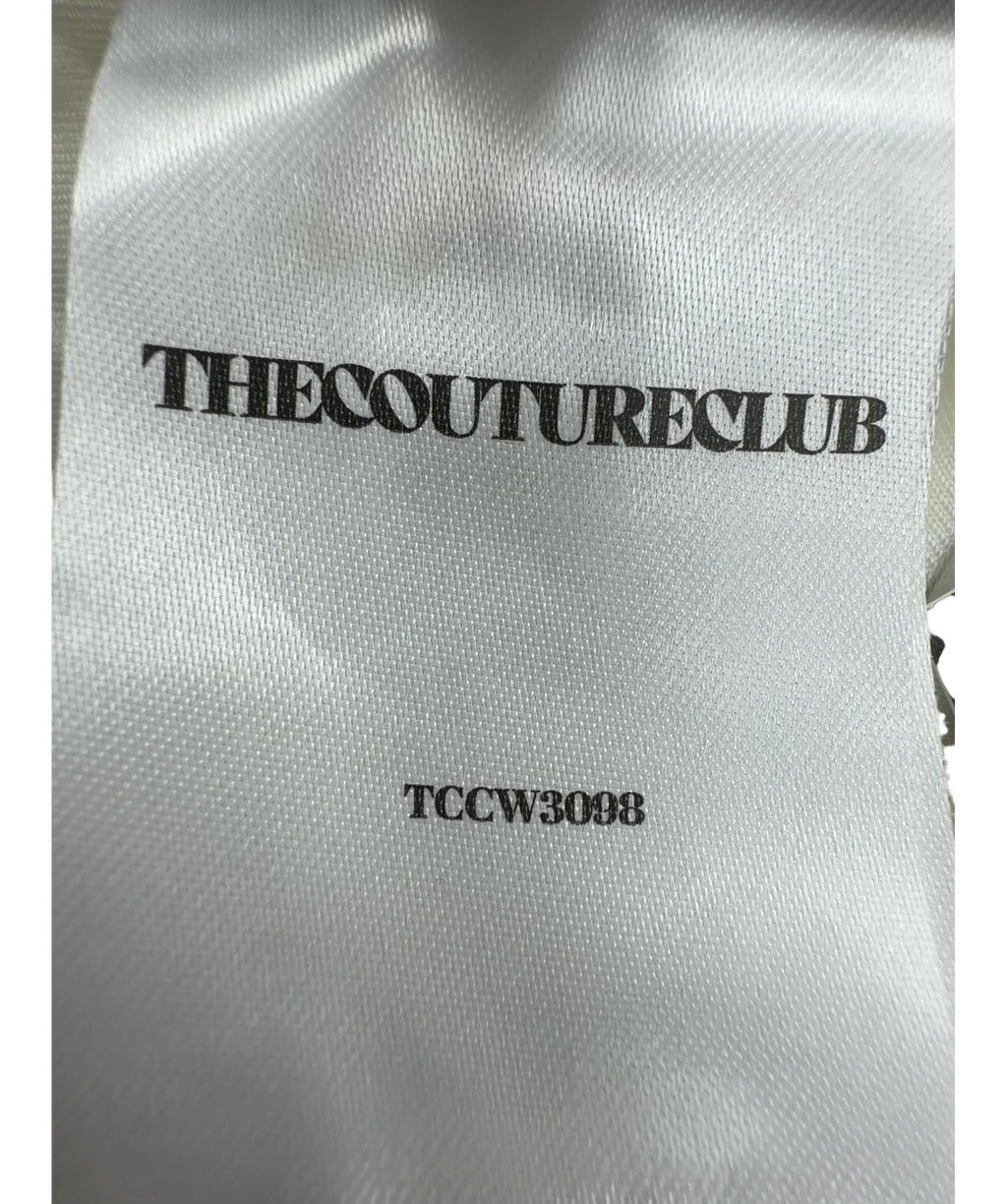 The Couture Club White Scoop Neck Bodysuit, size UK 8 — fabric detail