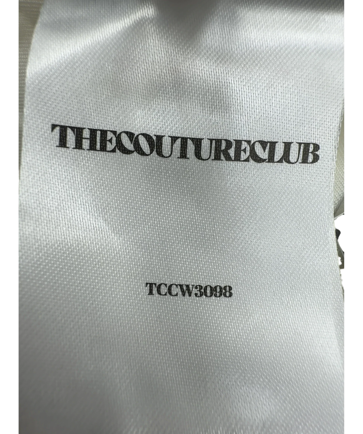 The Couture Club White Scoop Neck Bodysuit, size UK 8 — fabric detail