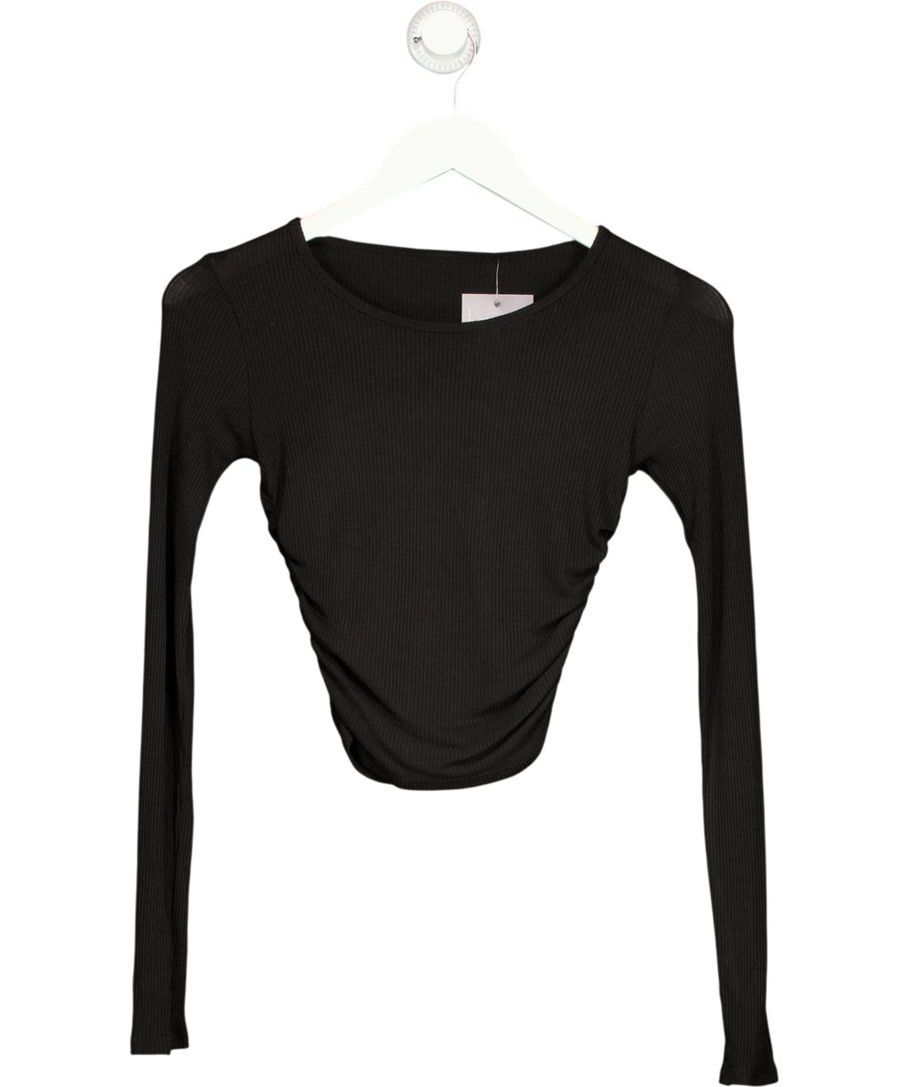alo yoga Black Gather Long Sleeve Top, size UK S — front