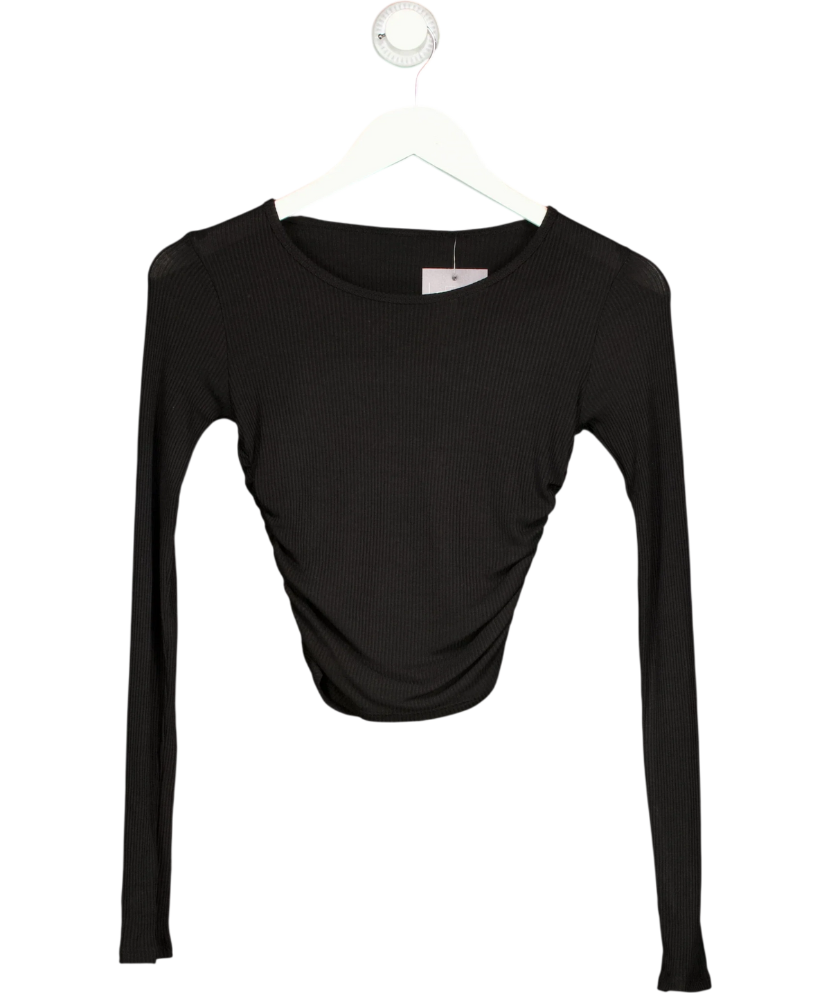 alo yoga Black Gather Long Sleeve Top, size UK S — front
