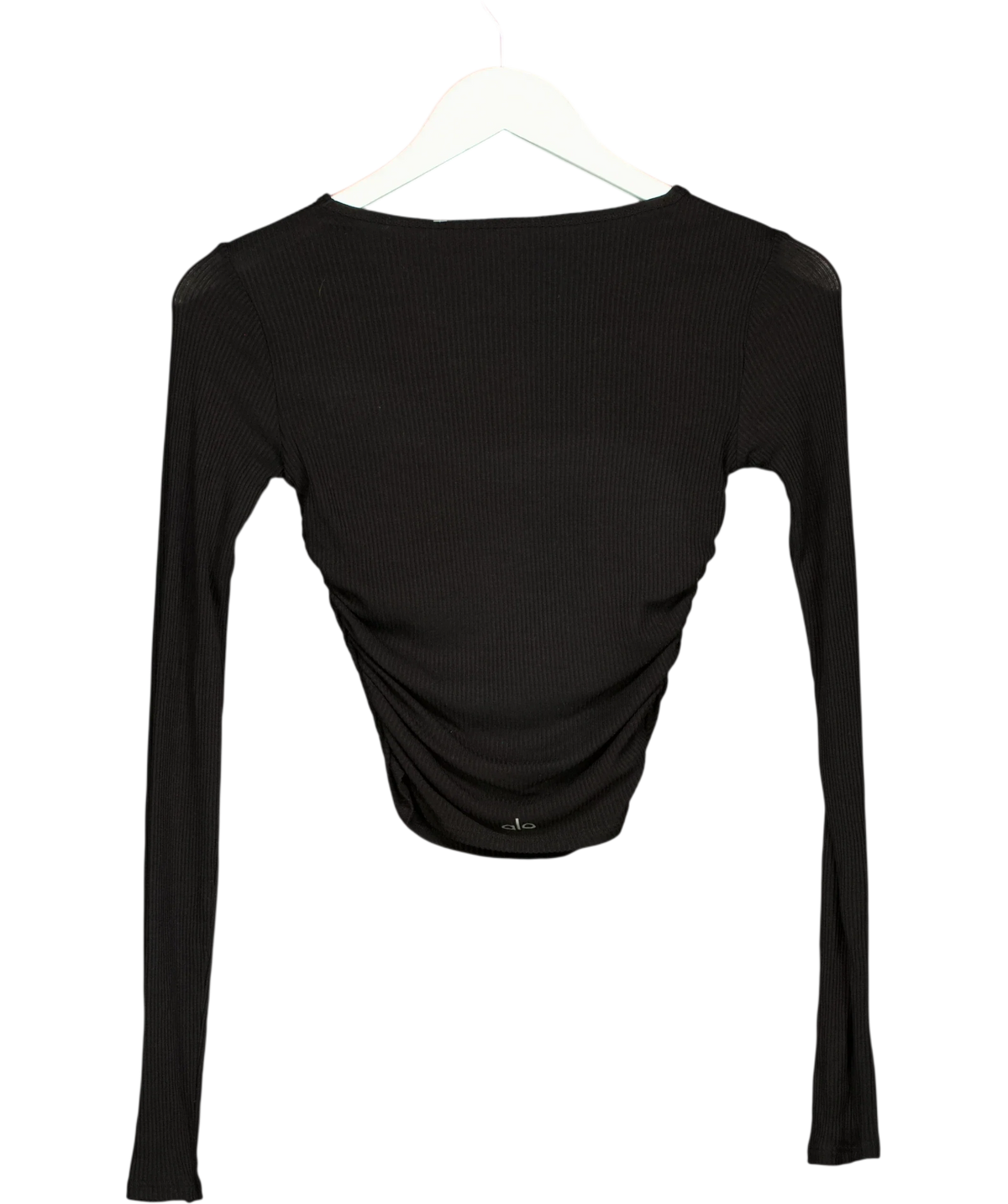 alo yoga Black Gather Long Sleeve Top, size UK S — back