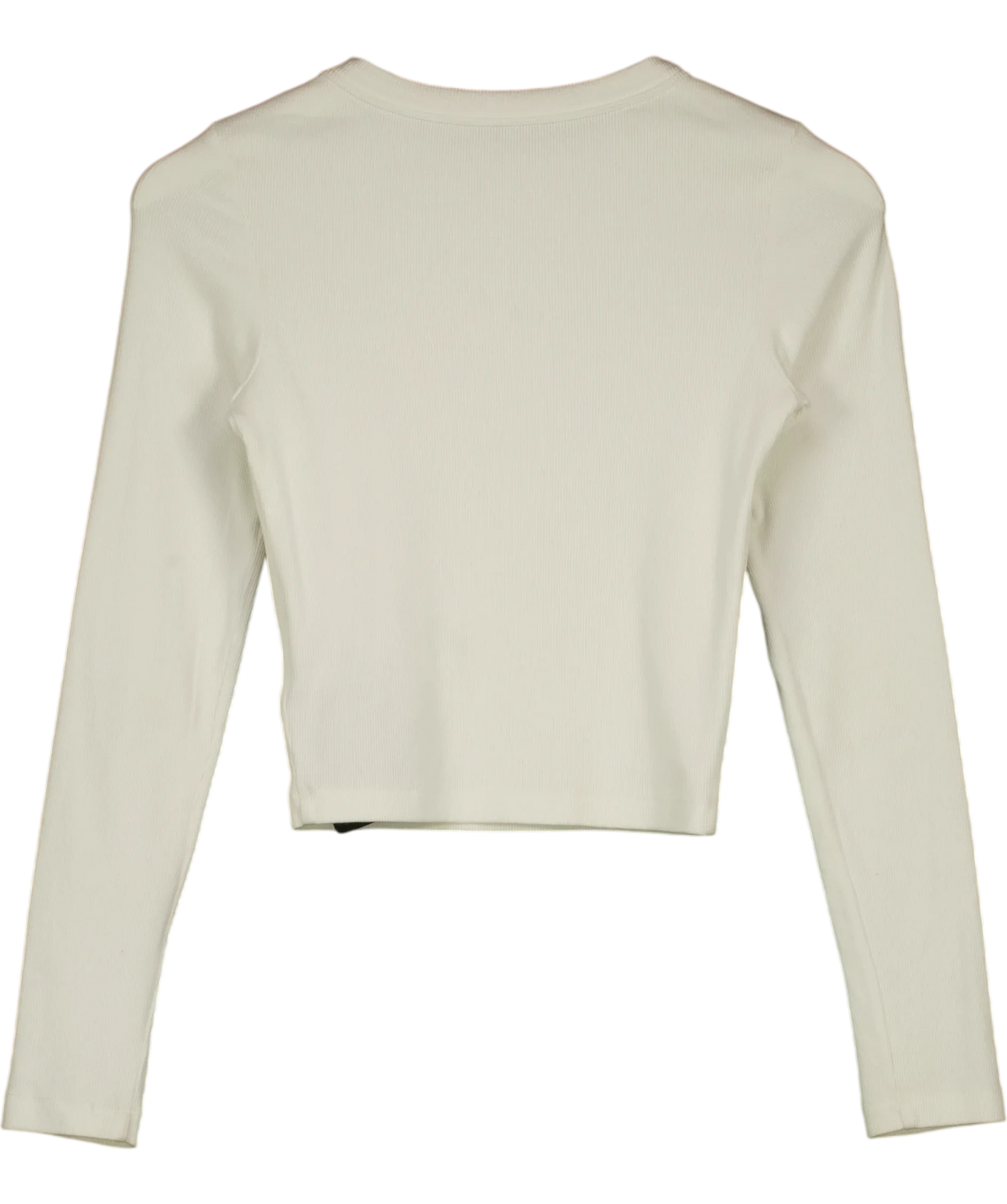Ru & Rocka White Crop Sleeve Ribbed Top, size UK S — back
