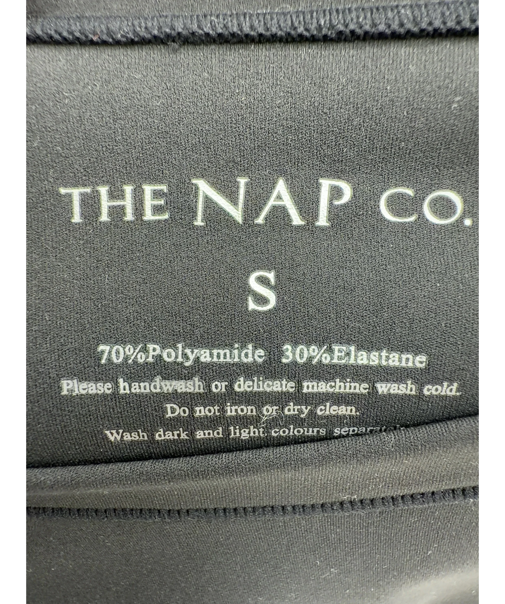 The NAP Co. Black Slim-Fit Round-Neck Stretch-Woven Bodysuit, size UK S — label