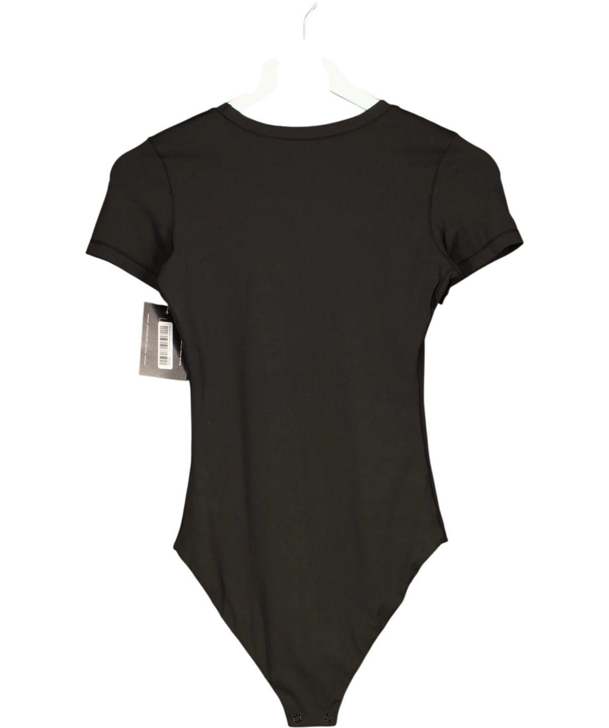 The NAP Co. Black Slim-Fit Round-Neck Stretch-Woven Bodysuit, size UK S — back