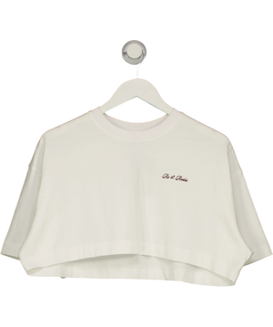 Ru & Rocka White Cropped Tee Brown S