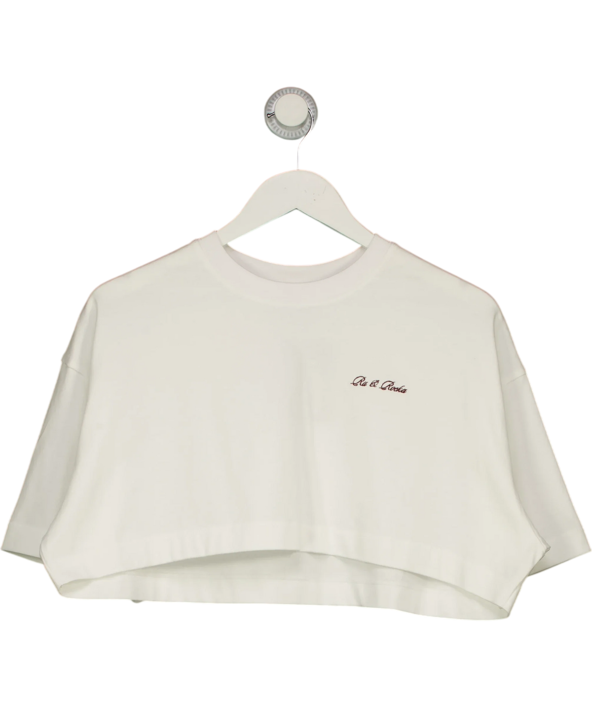 Ru & Rocka White White Cropped Tee, size UK S — front