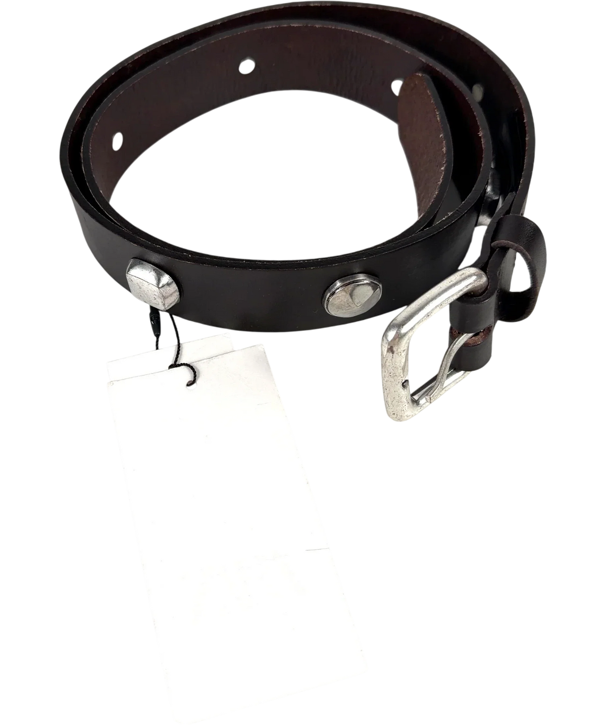 ZARA Black Studded Leather Belt, size UK S — back