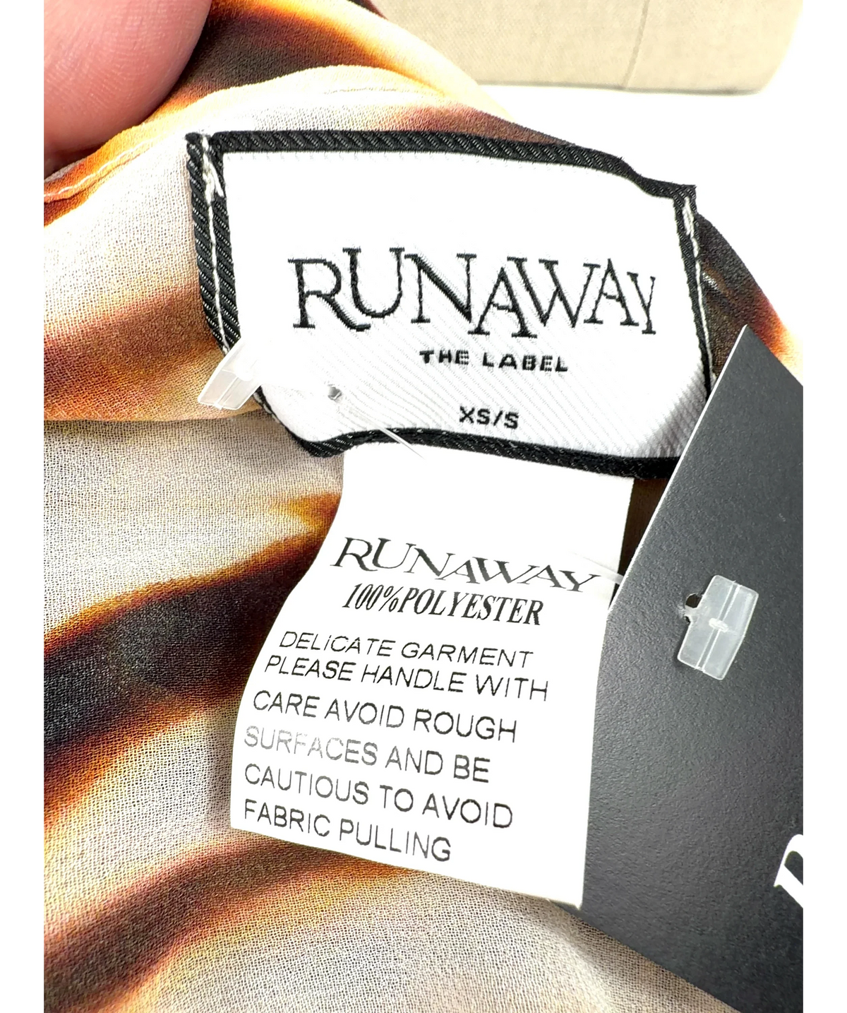 Runaway The Label Brown Colour, size UK XS/S — detail