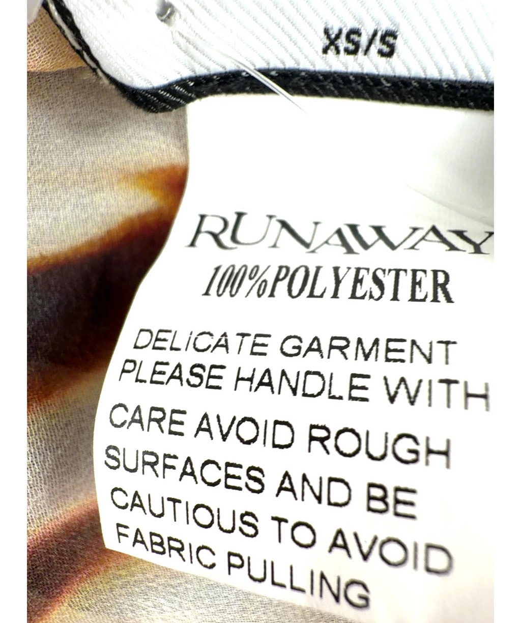 Runaway The Label Brown Colour, size UK XS/S — care label