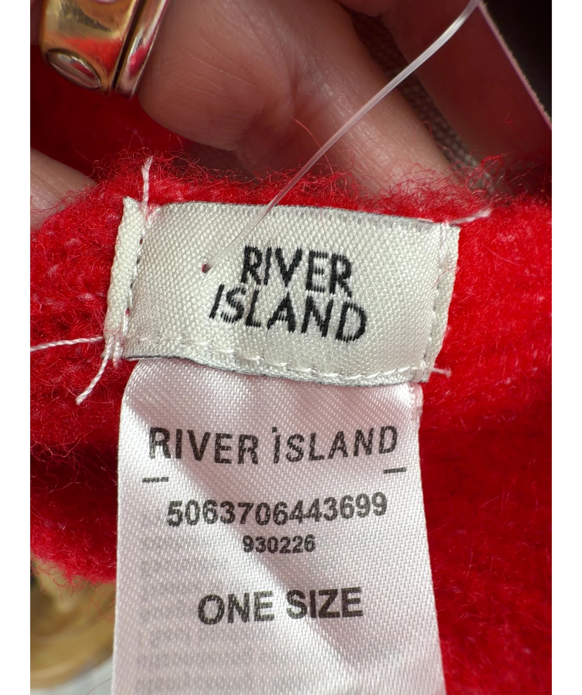 River Island Red Scarf — detail