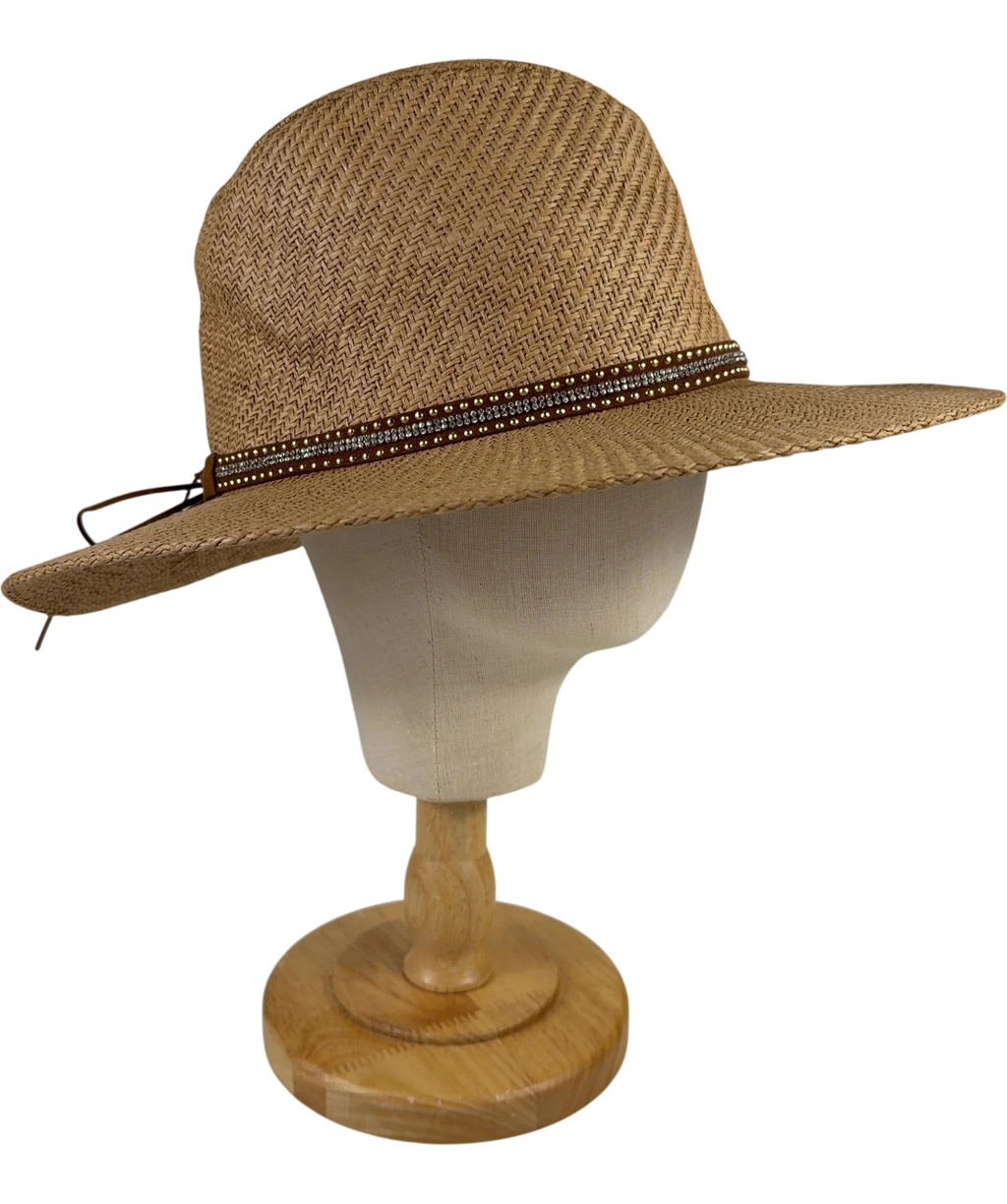 Melissa Odabash Beige Kate Fedora — front