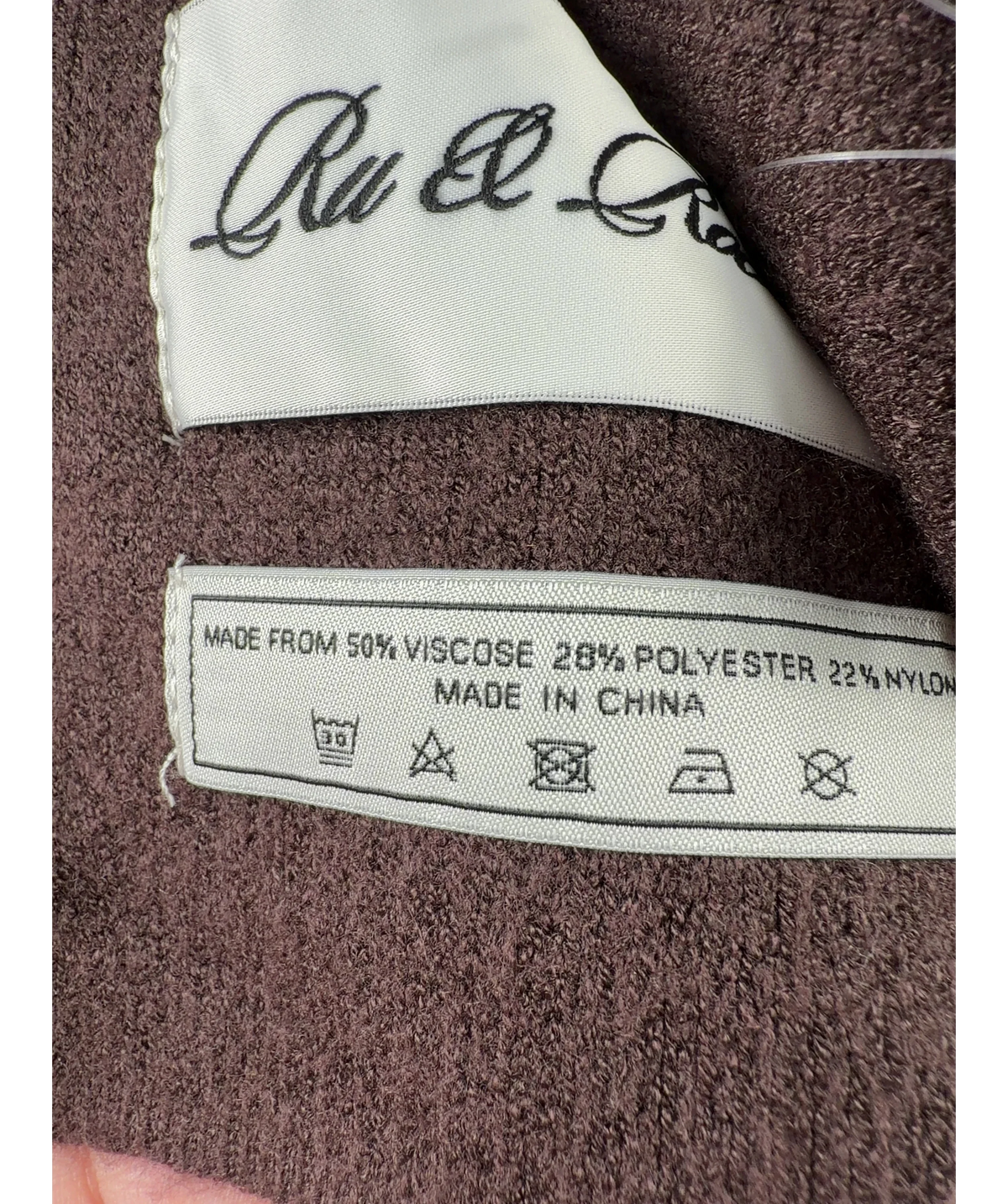 Ru & Rocka Brown Colour — care label