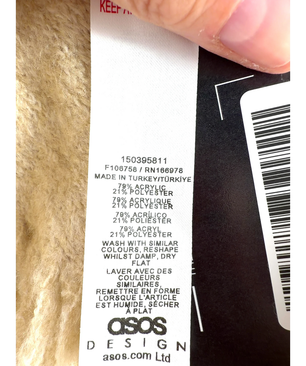 ASOS Beige Colour — care label