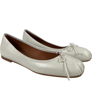 Jonak White Leather Bow Ballet Flats UK 6