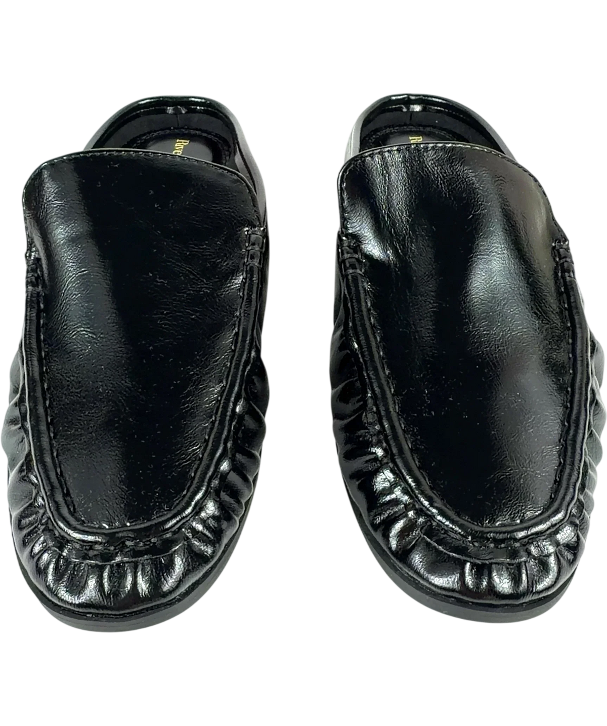 River Island Black Black Backless Ruched Loafer, size UK 5 EU 38 👠 — detail