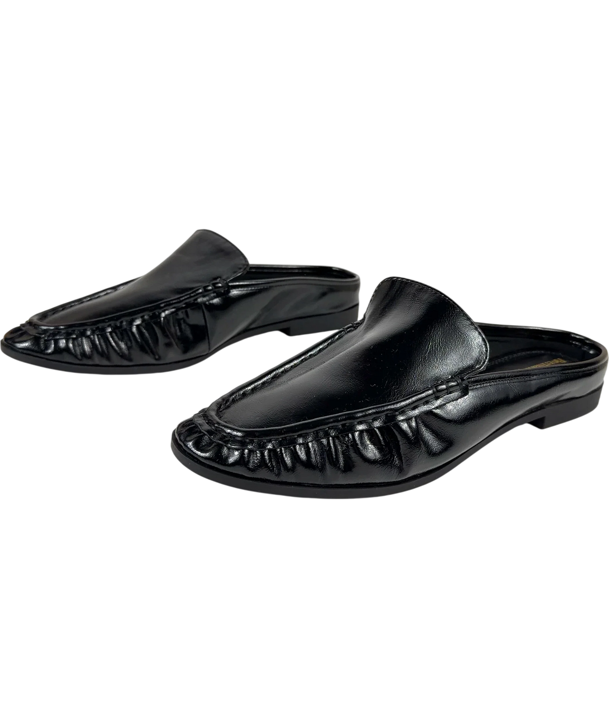 River Island Black Black Backless Ruched Loafer, size UK 5 EU 38 👠 — label