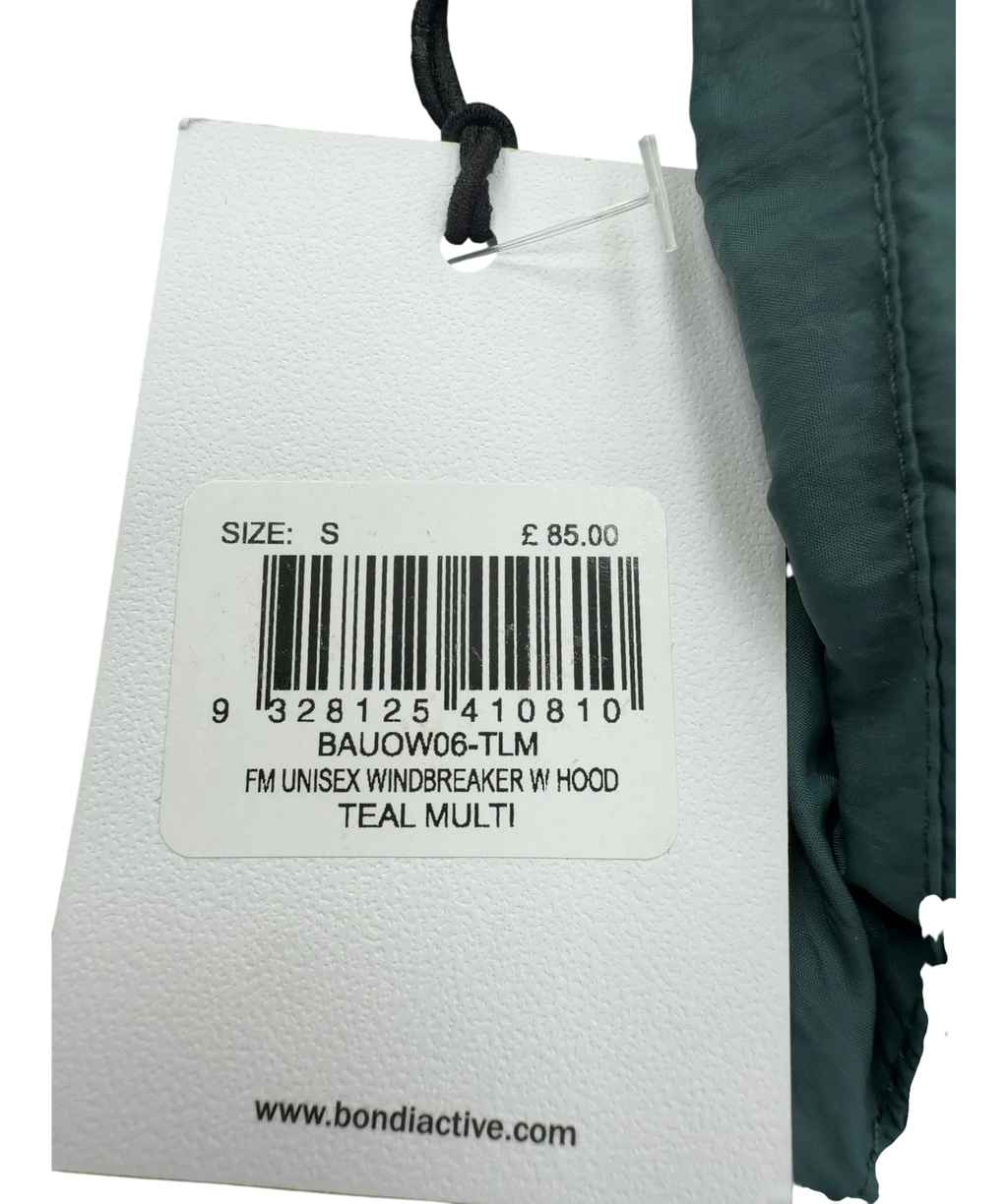 Bondi Born Green FM UNISEX WINDBREAKER W HOOD, size UK S — fabric detail