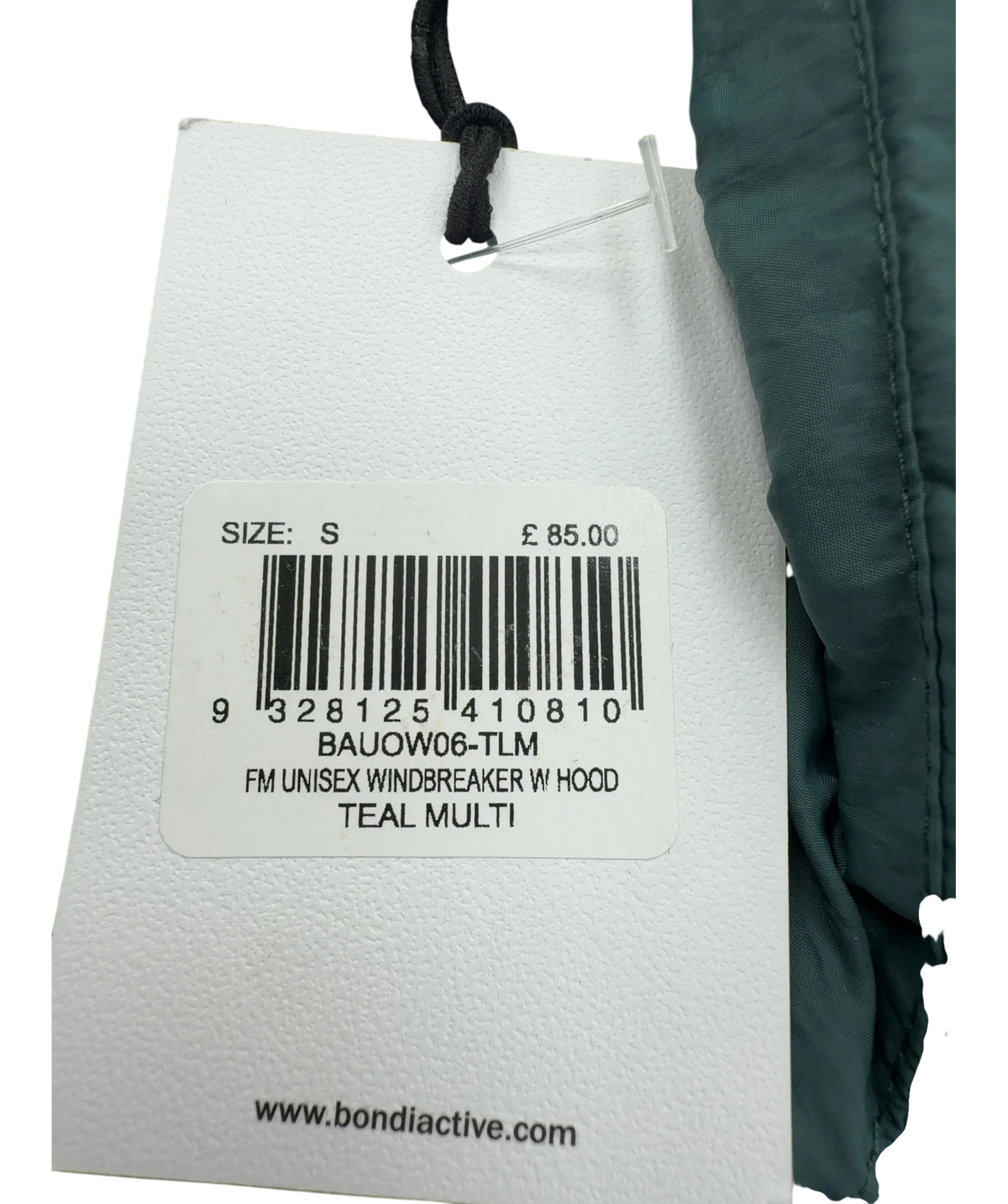 Bondi Born Green FM UNISEX WINDBREAKER W HOOD, size UK S — fabric detail