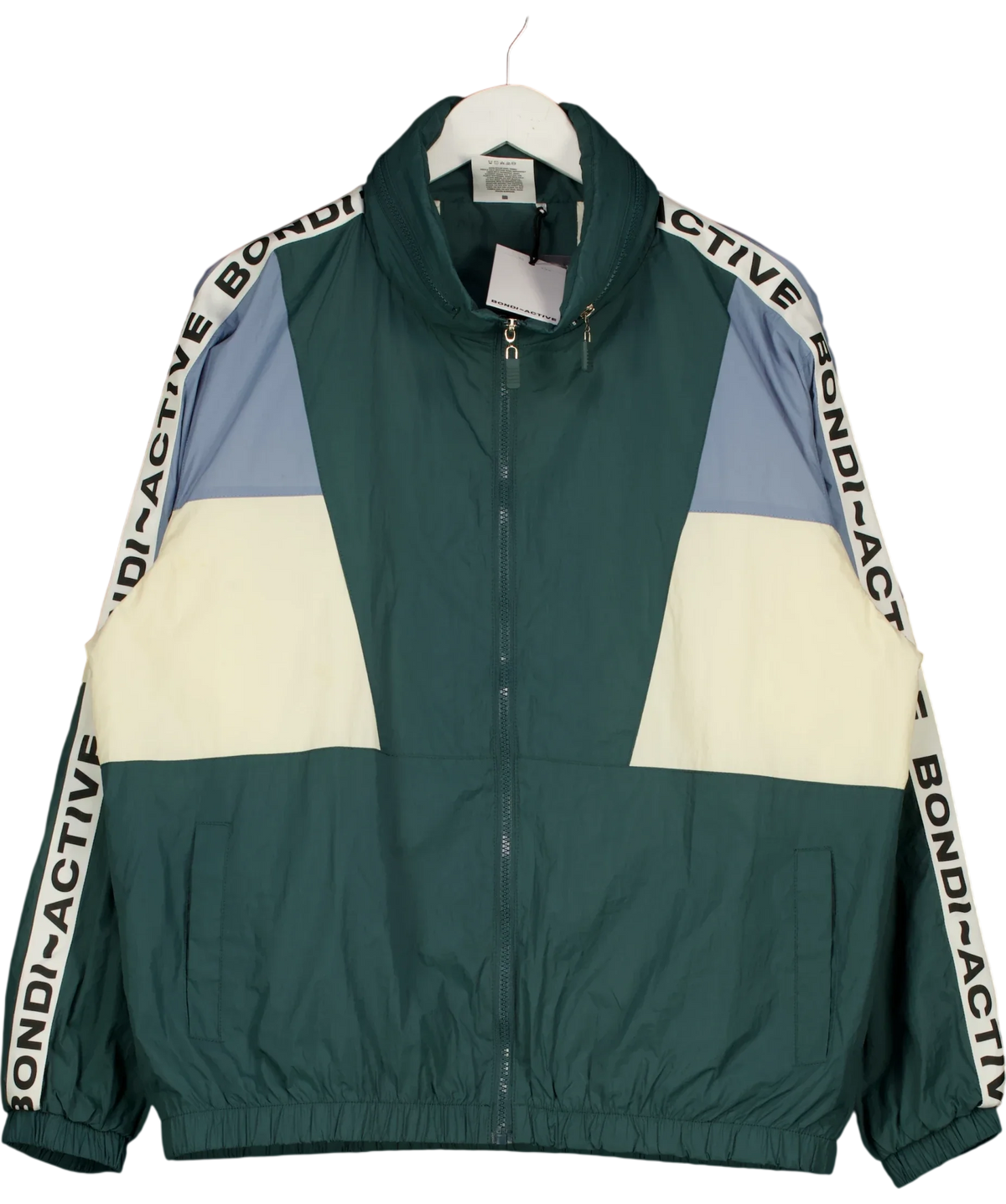 Bondi Born Green FM UNISEX WINDBREAKER W HOOD, size UK S — front