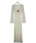 PRETTY LAVISH White Croisette Long Sleeve Knit Beaded Midaxi Dress, size UK S — front