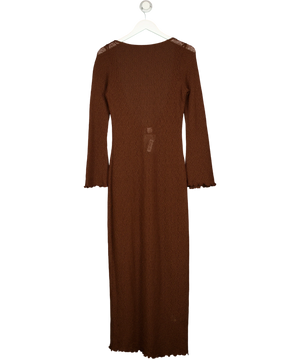 H&M Brown Mesh Knit Midi Dress UK M