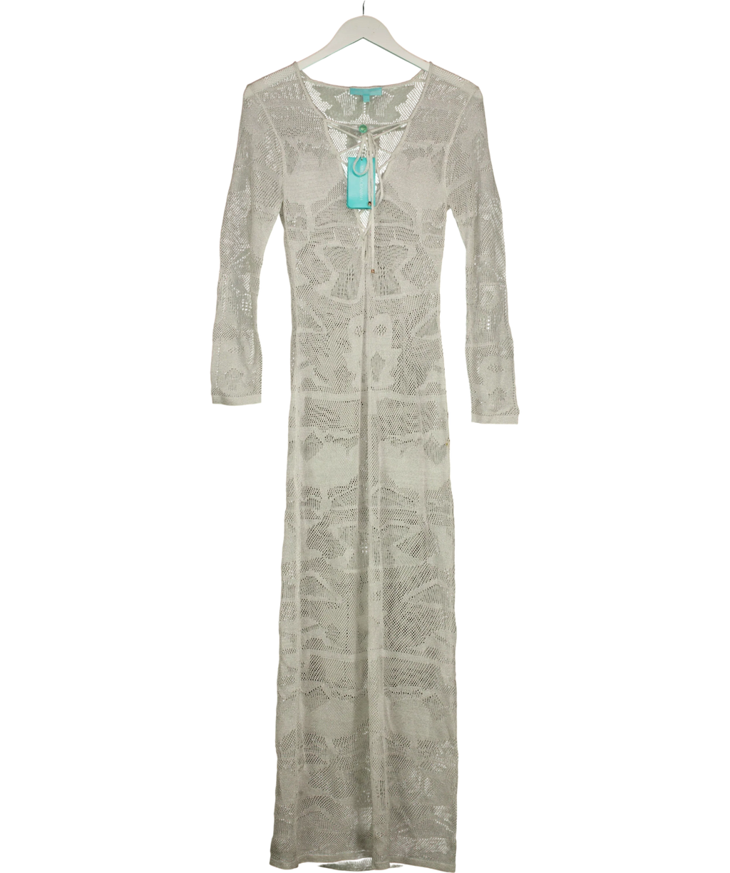 Melissa Odabash silver Lene Long Kaftan, size UK S — front