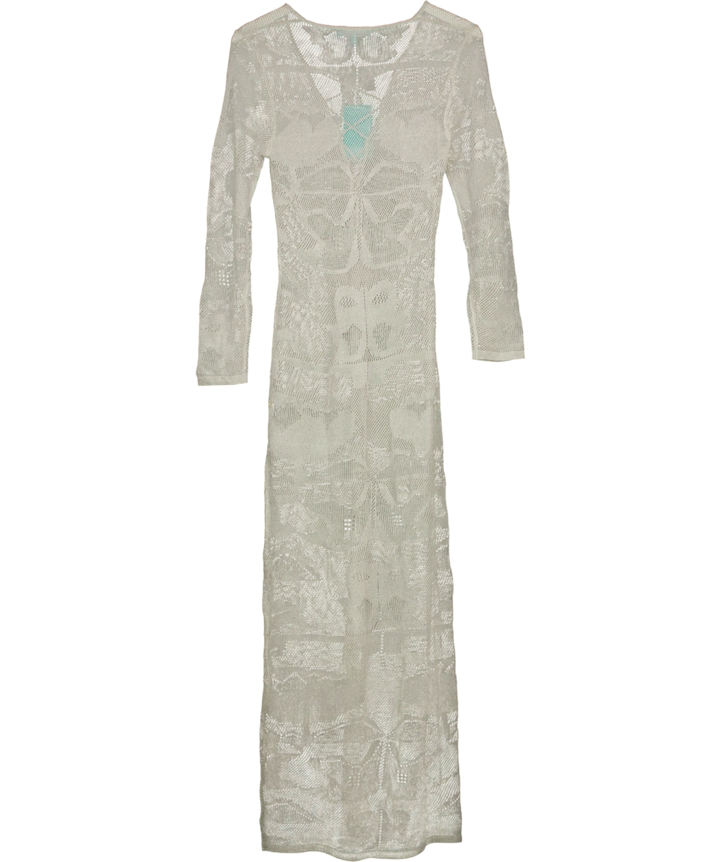 Melissa Odabash silver Lene Long Kaftan, size UK S — back
